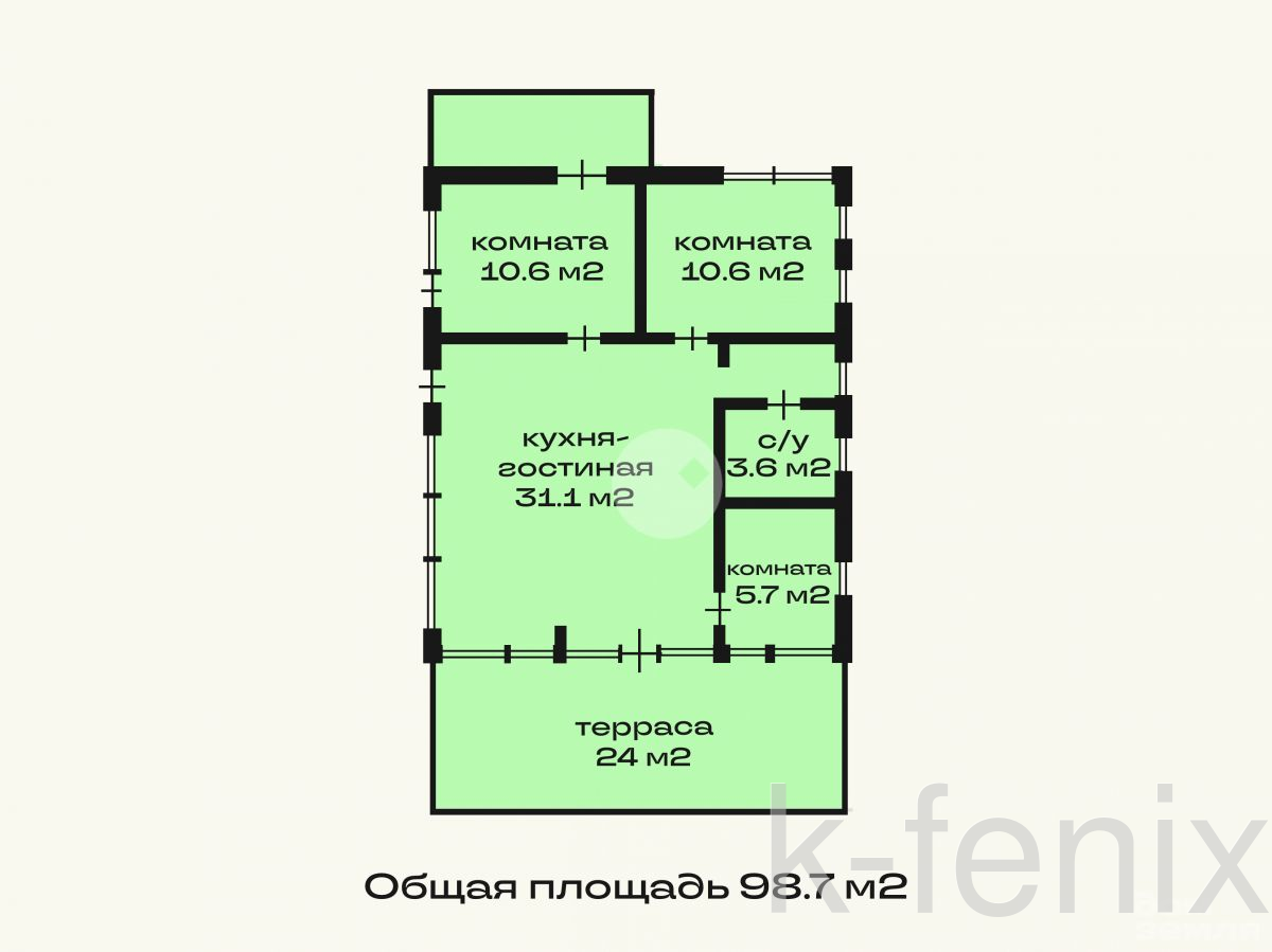 дом 98 метров, участок 5 сот